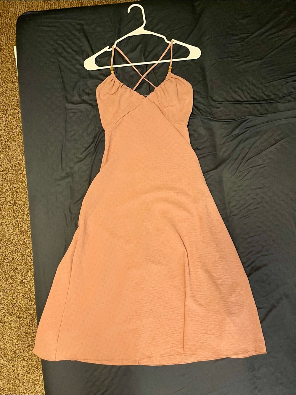 See You Monday Dusty Rose Strappy Midi Dress